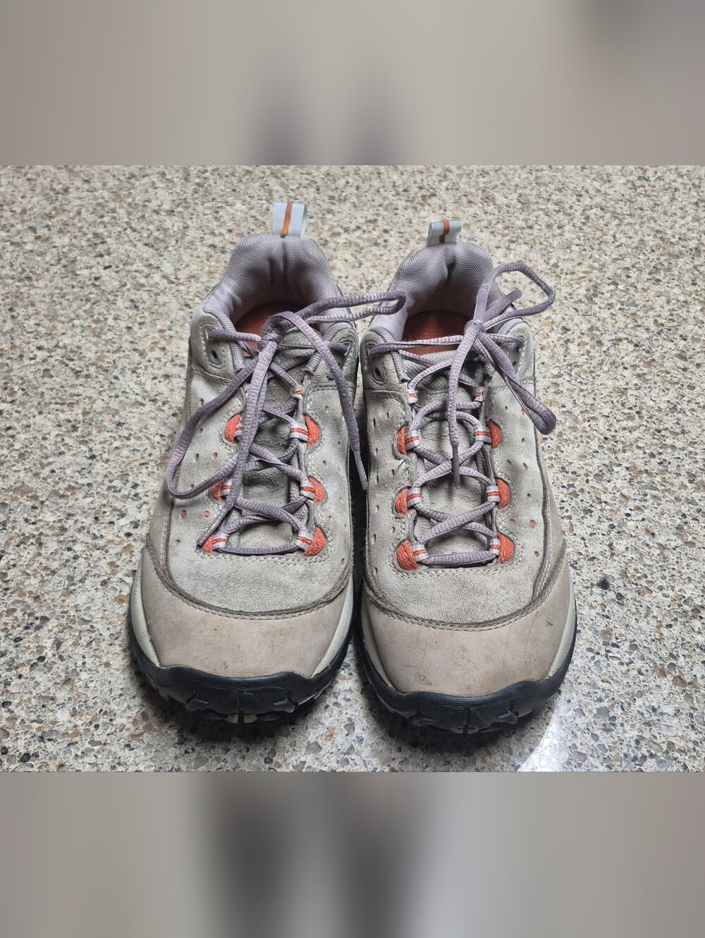 Merrell Nerve Women's 7.5 Hiking Shoes Suede Leather Trail Walking Sneakers Grey